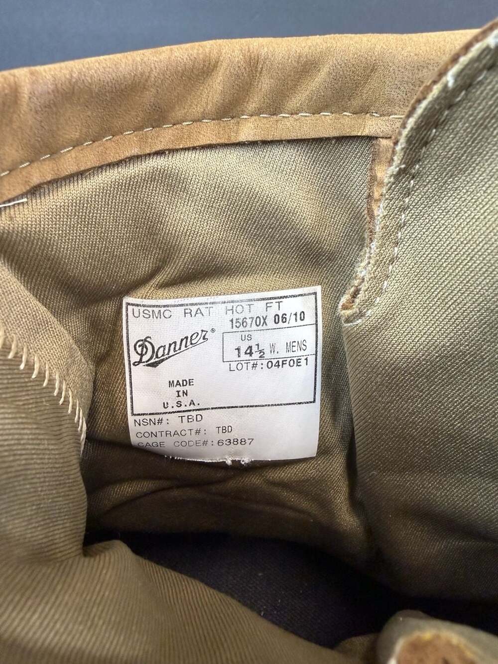 Danner USMC RAT Hot FT Boots Size 14.5W Mens Mojave Leather Combat - Picture 3 of 8
